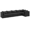 vidaXL Set mobilier de grădină cu perne, 6 piese, negru, poliratan