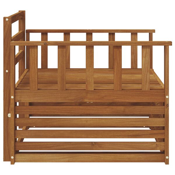 vidaXL 2 Bucată Sofa cu Brațe Lemn Solid de Acacia natural