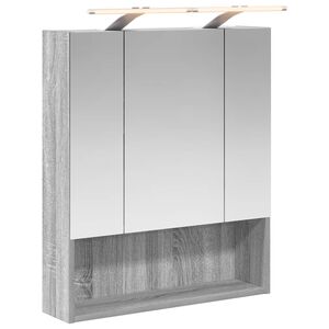 vidaXL Dulap cu oglindă pentru baie Gri Sonoma 60 x 14.5 x 70 cm