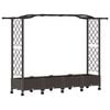 vidaXL Pat Ridicat cu Trellis și Acoperiș Maro 207 x 40 x 129 cm PP