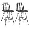 vidaXL Taburete de bar, 2 buc., negru, 45x56x103,5 cm, ratan PE & oțel