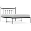 vidaXL Cadru de pat din metal cu tăblie, negru, 100x200 cm