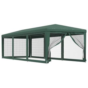 vidaXL Cort de petrecere cu 8 pereți din plasă, verde, 3x9 m, HDPE