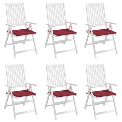 vidaXL Perne scaune grădină 6 buc. roșu vin 50x50x3 cm țesătură Oxford