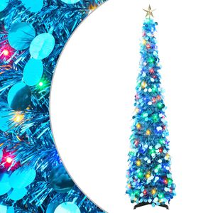vidaXL Brad de Crăciun pop-up cu LED-uri și stea &icirc;n v&acirc;rf 120 cm