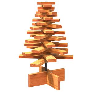vidaXL Brad de Crăciun decorativ, maro ceruit, 60 cm, lemn pin masiv