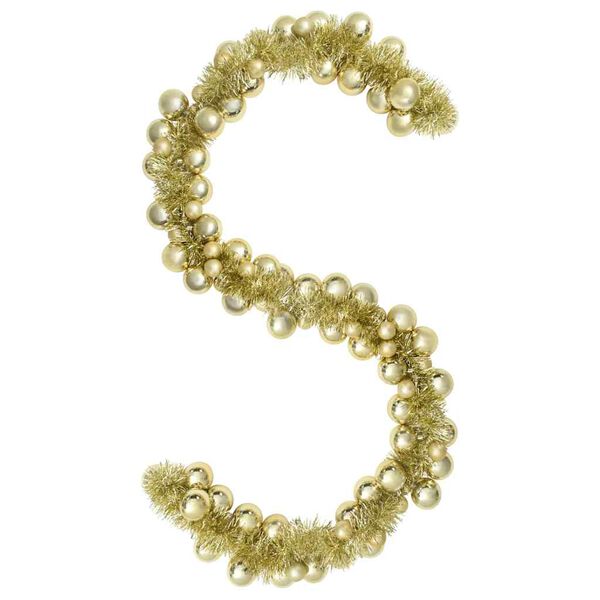 vidaXL Ghirlandă cu Bile de Crăciun Auriu 186 cm Polistiren