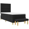 vidaXL Pat cu arcuri cu saltea cu headboard Negru 80 x 200 cm țesătură