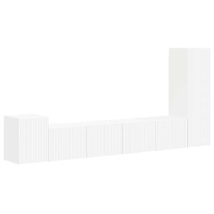vidaXL Set comodă TV Pe perete 3 pcs Alb Lemn compozit