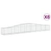vidaXL Coșuri gabion arcuite 8 buc, 400x50x40/60 cm, fier galvanizat