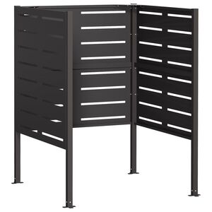 vidaXL Ecran pentru coș de gunoi 85 x 85 x 113 cm Oțel Negru