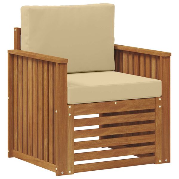 vidaXL Set de canapele de exterior cu pernă natural 71 x 63 x 73 cm