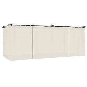 vidaXL Pavilion cu draperii, gri taupe, 6x3 m, oțel