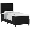 vidaXL Pat cu arcuri cu pernă cu headboard Negru 190 x 90 cm țesătură