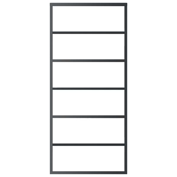 vidaXL Ușă glisantă, negru, 90x205 cm, sticlă ESG și aluminiu