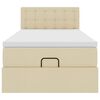 vidaXL Cadru de pat otoman cu saltea crem 90x190cm stofa