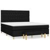 vidaXL Pat box spring cu saltea, negru, 180x200 cm, catifea