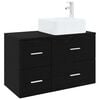 vidaXL Set de mobilier pentru baie 2 pcs Stejar Negru Lemn prelucrat