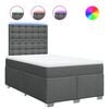 vidaXL Pat box spring cu saltea, gri &icirc;nchis, 120x190 cm, textil