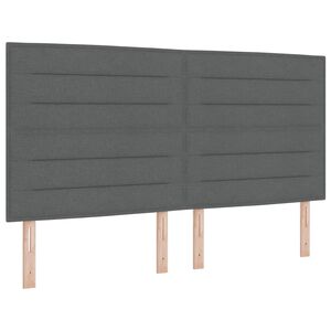 vidaXL Pat cu arcuri cu saltea cu led Gri &icirc;nchis 180 x 200 cm țesătură