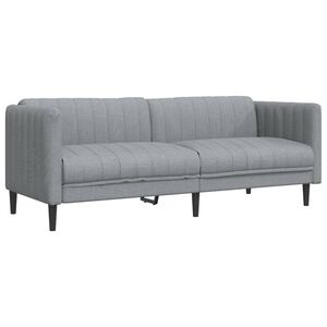 vidaXL Canapea cu 3 locuri, gri deschis, material textil