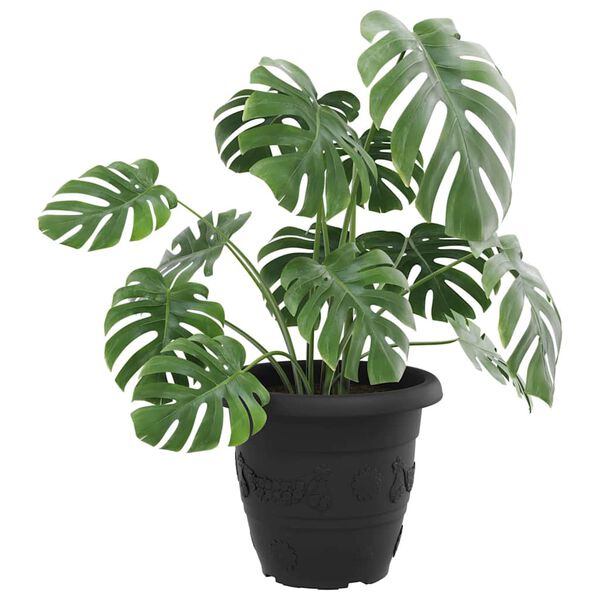 vidaXL Ghiveci rotund pentru flori 6 pcs Negru &Oslash; 26 x 21.5 cm Plastic