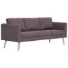 vidaXL Canapea cu 3 locuri, gri taupe, material textil