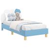 vidaXL Cadru de pat pentru copii cu spătar albastru 80 x 160 cm PU