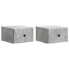 vidaXL Dulap de noapte suspendat 2 pcs Gri Beton 34,5 x 33 x 20 cm