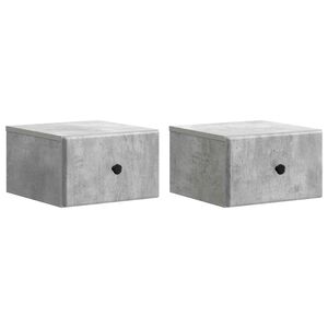 vidaXL Dulap de noapte suspendat 2 pcs Gri Beton 34,5 x 33 x 20 cm