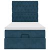 vidaXL Cadru pat otoman cu saltele Albastru &icirc;nchis 100x200cm catifea