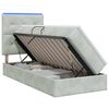 vidaXL Pat cu LED și saltea Gri deschis 90 x 190 cm Catifea