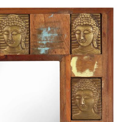 vidaXL Oglindă cu plăci Buddha, 50x80 cm, lemn masiv reciclat