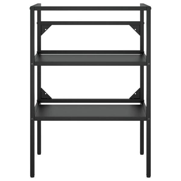 vidaXL Cadru lavoar baie cu chiuvetă &icirc;ncorporată, negru, fier