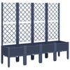 vidaXL Jardinieră de grădină cu spalier, albastru gri, 160x40x142 cm, PP