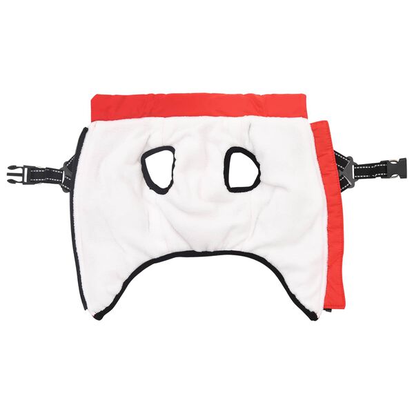 vidaXL Haina pentru C&acirc;ini cu ham Roșu L36 Fleece și poliester