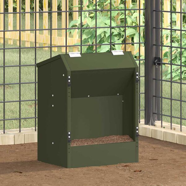 vidaXL Urmărire pentru iepuri Verde măsliniu 64.5 x 25.5 x 45.5 cm