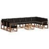vidaXL Set de canapele de exterior 11 buc. Natural și Negru
