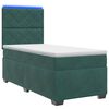 vidaXL Pat boxspring cu saltea Verde &icirc;nchis 90 x 200 cm Catifea