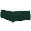vidaXL Pat box spring cu saltea, verde &icirc;nchis, 140x200 cm, catifea