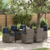 vidaXL Set de masă pentru grădină 7 pcs Gri Rattan poli