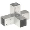 vidaXL Conectori de grindă, formă X, 4 buc, 71x71 mm, metal galvanizat