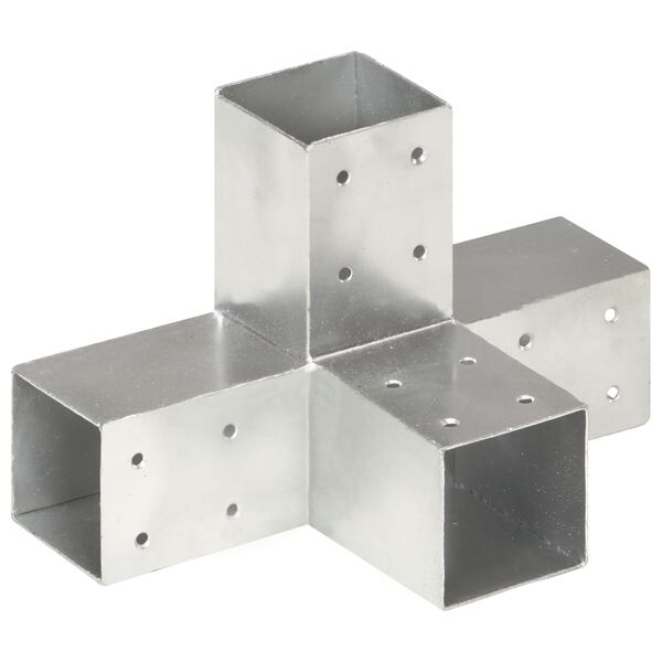 vidaXL Conectori de grindă, formă X, 4 buc, 71x71 mm, metal galvanizat