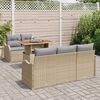 vidaXL Set de canapele pentru grădină 6 pcs Bej Rattan poli