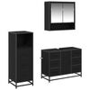 vidaXL Set de mobilier pentru baie 3 pcs Stejar Negru Lemn compozit