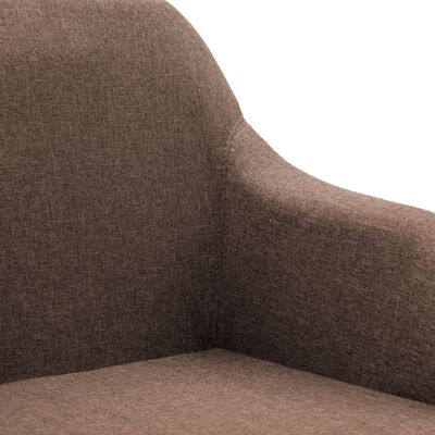 vidaXL Scaun de sufragerie pivotant, maro, material textil