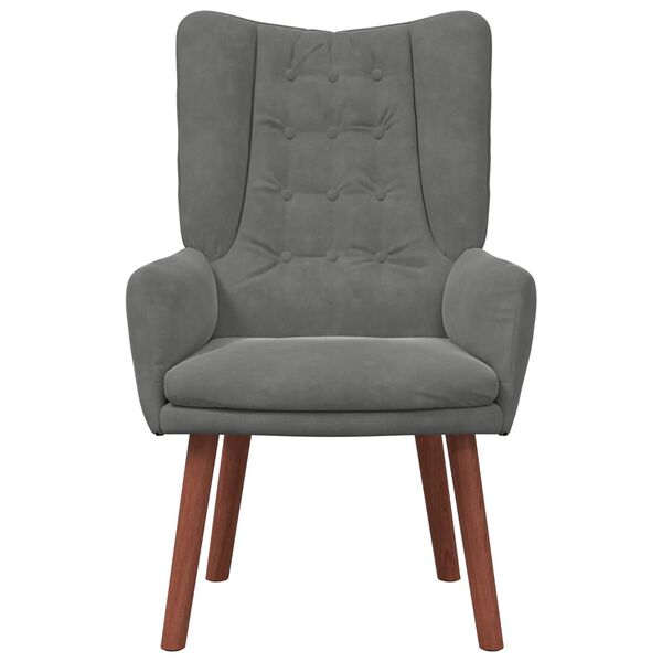 vidaXL fotoliu Gri &icirc;nchis 63 x 67 x 94 cm Catifea