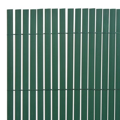 vidaXL Gard de grădină cu două fețe, verde, 90 x 300 cm, PVC