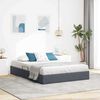 vidaXL Pat cu storage cu headboard Gri &icirc;nchis 135 x 190 cm Catifea