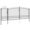 vidaXL Poartă de gard de grădină Woerden cu v&acirc;rf tip suliță 5x1,95 m, negru